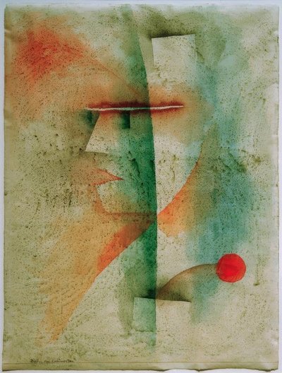 Portrett av en utkledd mann av Paul Klee