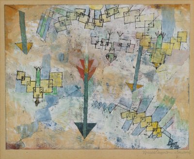 Fugler som skyver ned og piler av Paul Klee