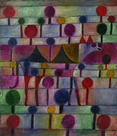 Camel in a Rhythmic Landscape of Trees, 1920 av Paul Klee