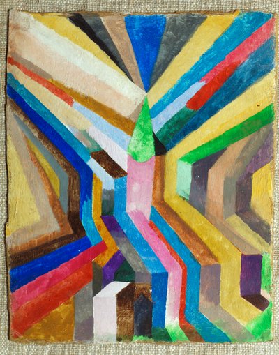 Grønt kirketårn i midten (pester) av Paul Klee