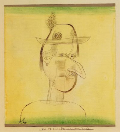 Komisk figur fra et bayersk folkespill av Paul Klee