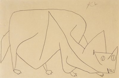 lurende katt; katten lurer av Paul Klee