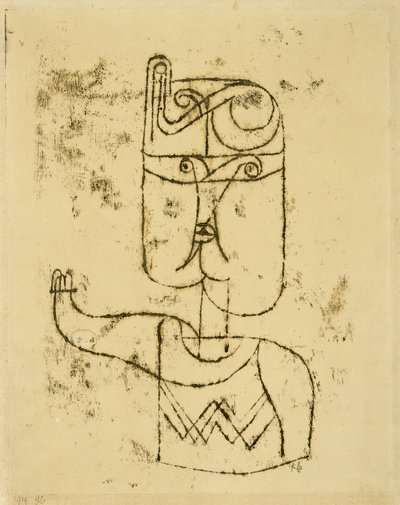 Matematisk bilde. 1919 (oljeoverføringstegning på papir, montert på papp) av Paul Klee
