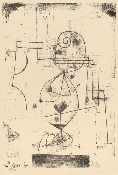 Queen of Hearts Herzdame, 1921. av Paul Klee
