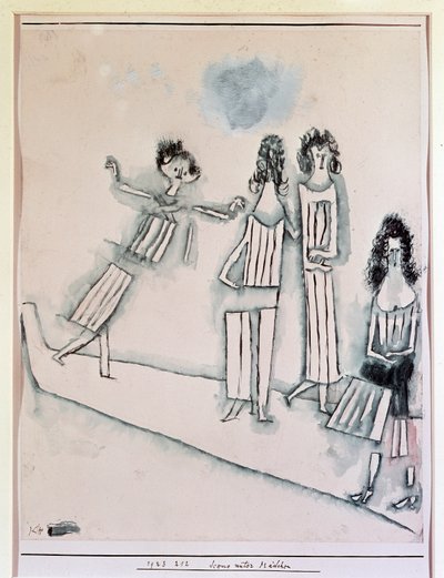 Scene med jenter (Tegning, 1900-tallet) av Paul Klee