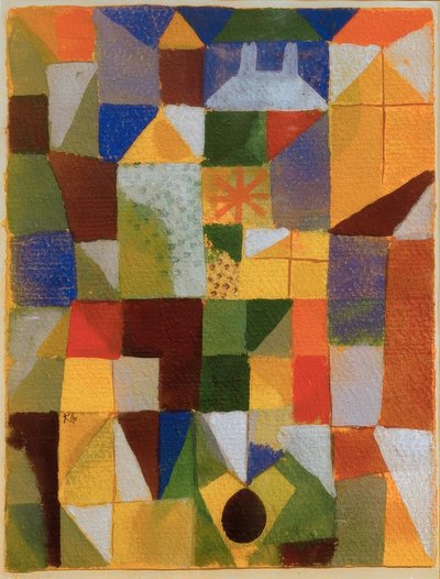 Bysammensetning med d. gule vinduer av Paul Klee