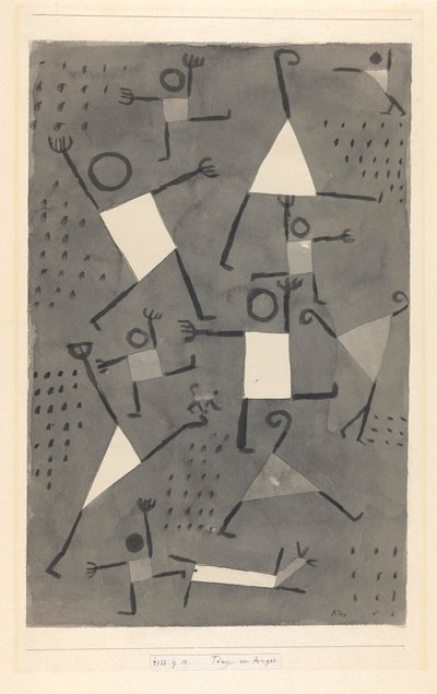 Danser forårsaket av frykt, 1938. av Paul Klee