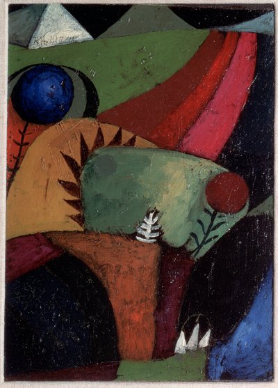 Tre blåklokker - Maleri av Paul Klee