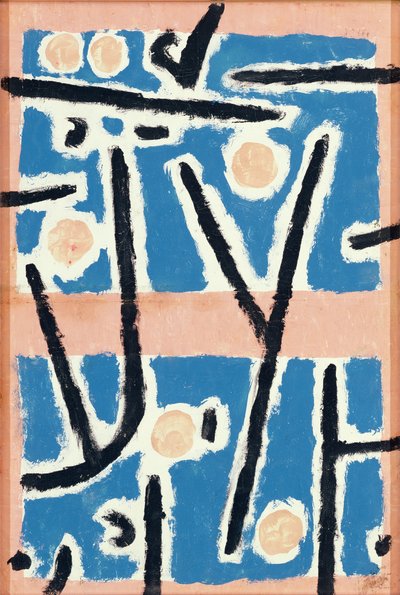 Uten tittel (Signs of Growth) 1937 (farget pasta, tempera og kritt på papir) av Paul Klee