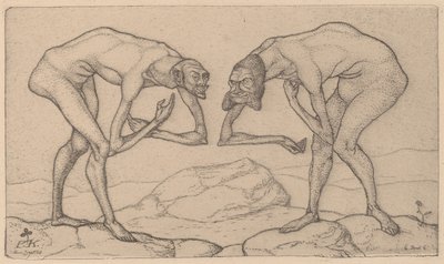 To menn, forutsatt at hverandre er i en høyere stilling, møter Two Men Meet..., 1903. av Paul Klee