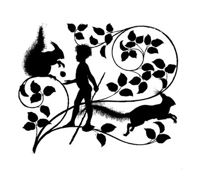 Silhouette for Puks Natlige Bedrifter (lithograph) av Paul Konewka