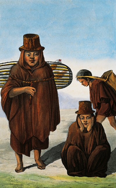 Fjærfeselger, tigger og arbeider, Colombia, gravering av Paul Legrand fra Travels in the Republic of Colombia i årene 1822 og 1823, av Gaspard Theodore Mollien (1796-1872), Sør-Amerika av Paul Legrand