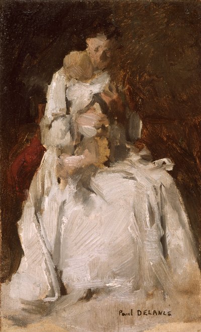 Mor og barn (maleri) av Paul Louis Delance