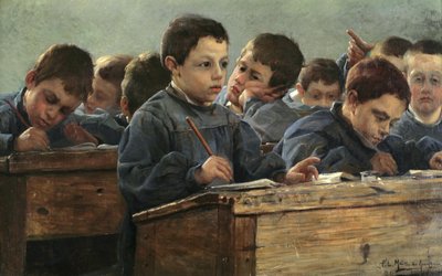 I klasserommet, 1886. av Paul Louis Martin des Amoignes
