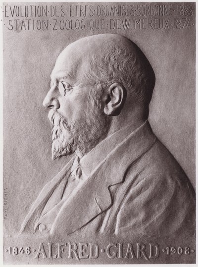 Alfred Giard (1846-1908), zoolog, portrett (litho) av Paul Marie Louis Pierre Richer
