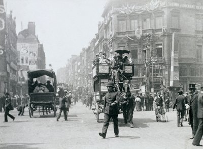 Ludgate Circus, London, forberedte seg til dronning Victorias diamantjubileum, 1897 av Paul Martin