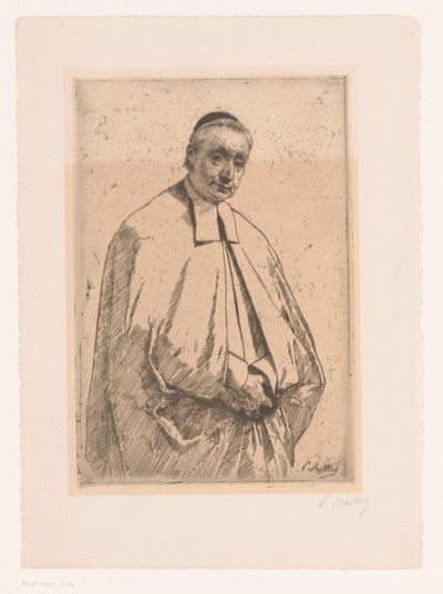 Portrett av en geistlig av Paul Mathey (signed by artist)