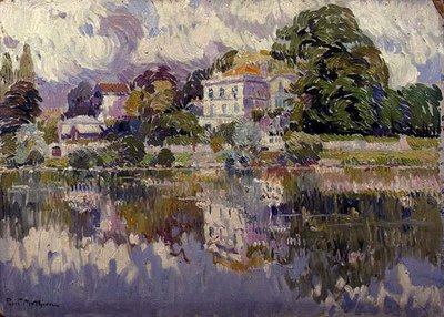 Hjørne av en park (olje om bord) av Paul Mathieu