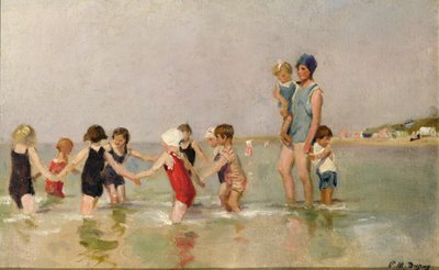 Barn som bader (olje på lerret) av Paul Michel Dupuy