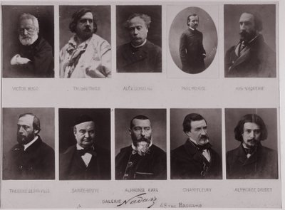 Ti portretter av Paul Nadar (s/hv-bilde) av Paul Nadar
