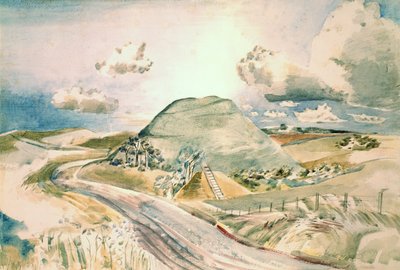 Silbury Hill (akvarell på papir) av Paul Nash