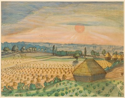 Utsikt fra Wittenham Clumps av Paul Nash