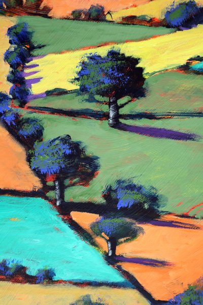 Burcome close up 1 (akryl om bord) av Paul Powis