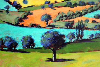 Coombe close up 2 (akryl om bord) av Paul Powis