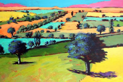 Coombe close up 4 (akryl om bord) av Paul Powis