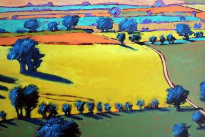 Cotswold Way på nært hold (akryl om bord) av Paul Powis