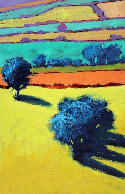 Cotswold Way nærbilde 1 (akryl om bord) av Paul Powis