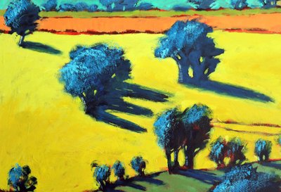 Cotswold Way close up 3 (akryl om bord) av Paul Powis