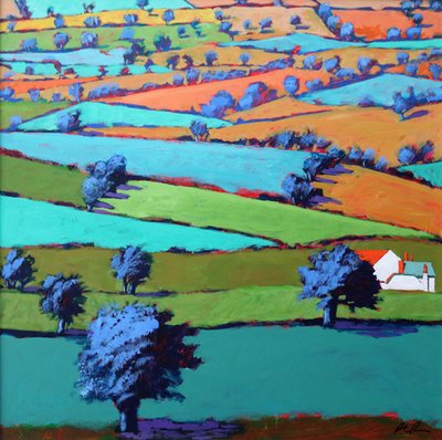 Nær Sidmouth (akryl om bord) av Paul Powis