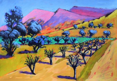 Provence, 2021 (akryl på papir) av Paul Powis