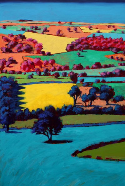 Teme Valley III (akryl om bord) av Paul Powis