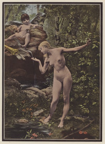 Ungdomsfontene (farge litho) av Paul Quinsac