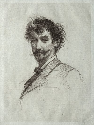 James McNeill Whistler med White Lock og Monocle av Paul Rajon