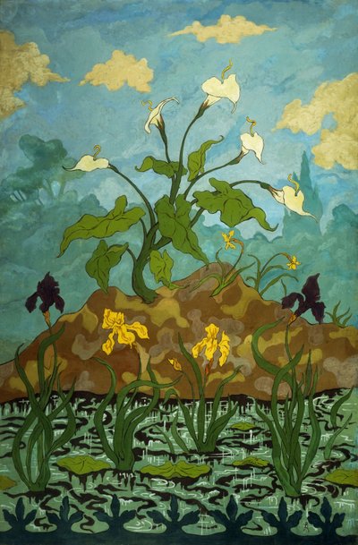 Liljer, lilla og gule iris; Aromaer, lilla og gule iris, 1899 av Paul Elie Ranson