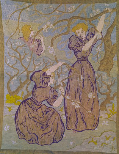To kvinner under et blomstrende tre av Paul Ranson (1864-1909) 20. århundres samling Michel Ranson av Paul Elie Ranson