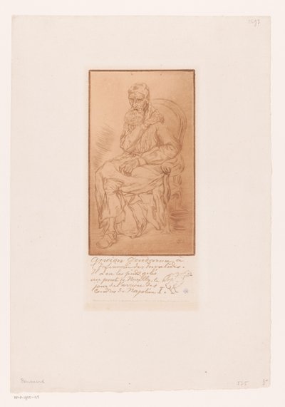 Portrett av en ukjent mann Ancien gendarme (...) av Napoléon I av Paul  Renouard