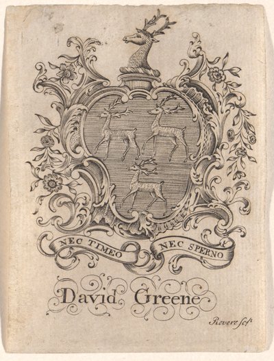 Bokplate av David Greene av Paul Revere