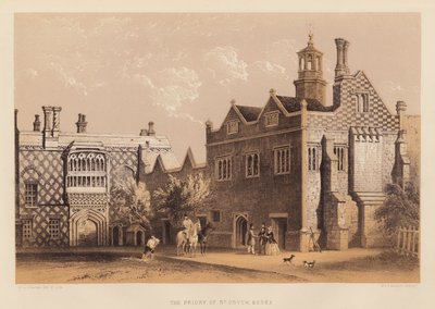 Priory of St Osyth, Essex (akvatint) av Paul Rink