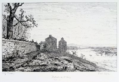 Batteriet til St Ouen, beleiringen av Paris, 1870-1871 av Paul Roux