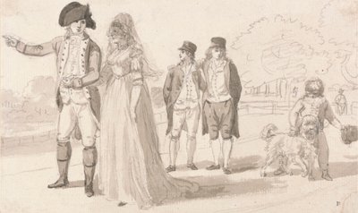 En familie i Hyde Park av Paul Sandby