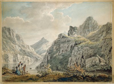 Dolbardarn Castle og Llanberris Lake, 1764 av Paul Sandby