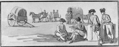 Infanterioffiserer hviler i Hyde Park, 1780 av Paul Sandby