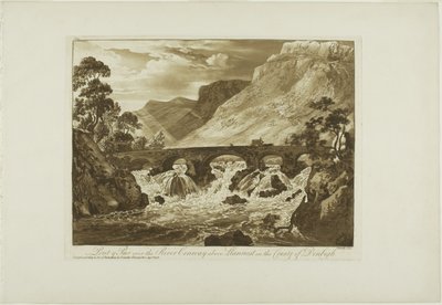Pont y Pair over elven Conway ovenfor Llanrwst i fylket Denbigh av Paul Sandby