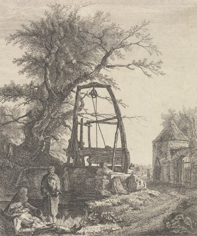 Skotske tiggere hviler nær en brønn av Paul Sandby
