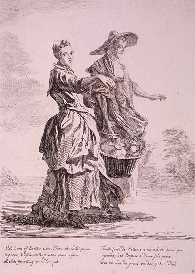To serviseselgere, Cries of London, 1760 av Paul Sandby