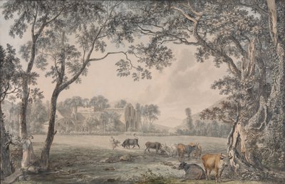 Valley Cross Abbey, Denbighshire, 1770-79. av Paul Sandby